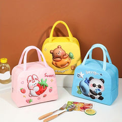 Cartoon Pattern Insulated Lunch Bag Tote - School & Work Use