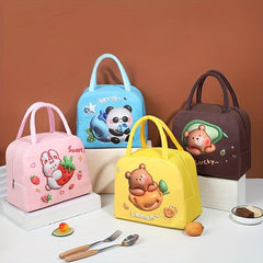 Cartoon Pattern Insulated Lunch Bag Tote - School & Work Use