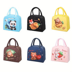Cartoon Pattern Insulated Lunch Bag Tote - School & Work Use