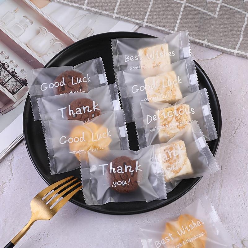 100pcs Clear Candy Bags Cookie Packing Bags Thickened Frosted Party Favor Bags