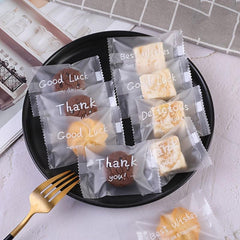 100pcs Clear Candy Bags Cookie Packing Bags Thickened Frosted Party Favor Bags