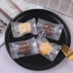 100pcs Clear Candy Bags Cookie Packing Bags Thickened Frosted Party Favor Bags