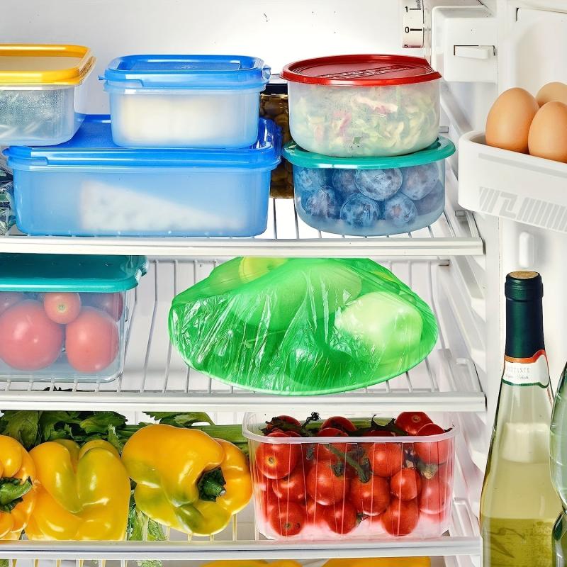 60pcs Reusable Elastic Food Bowl Storage Covers - Stretchable Translucent