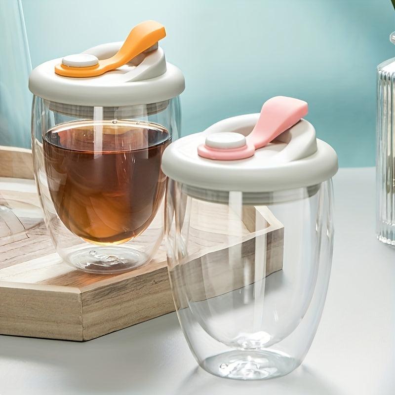 Glass Cup With Lid Double Walled High Borosilicate Espresso Water Cup