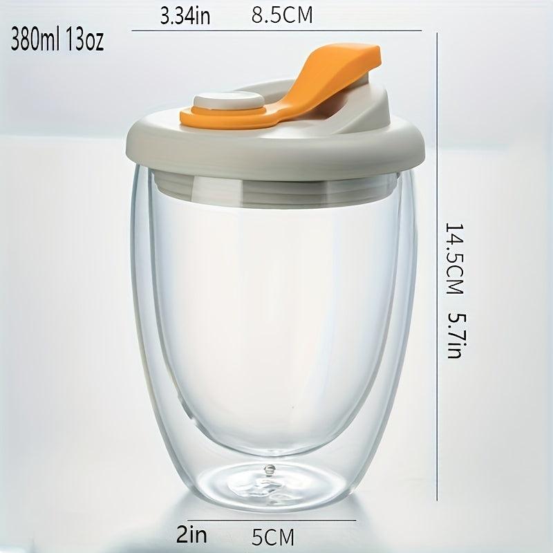Glass Cup With Lid Double Walled High Borosilicate Espresso Water Cup