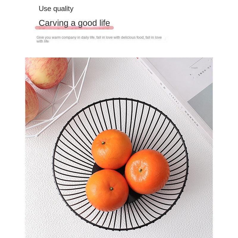 Nordic Style Wrought Iron Fruit Plate Storage Basket
