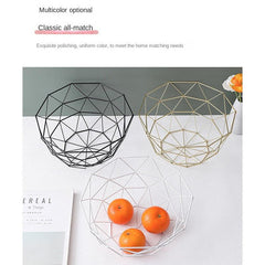 Nordic Style Wrought Iron Fruit Plate Storage Basket