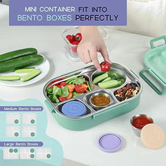 4pcs Stainless Steel Salad Dressing Containers with Leakproof Lids
