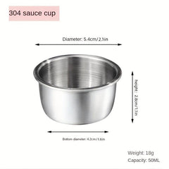 4pcs Stainless Steel Salad Dressing Containers with Leakproof Lids