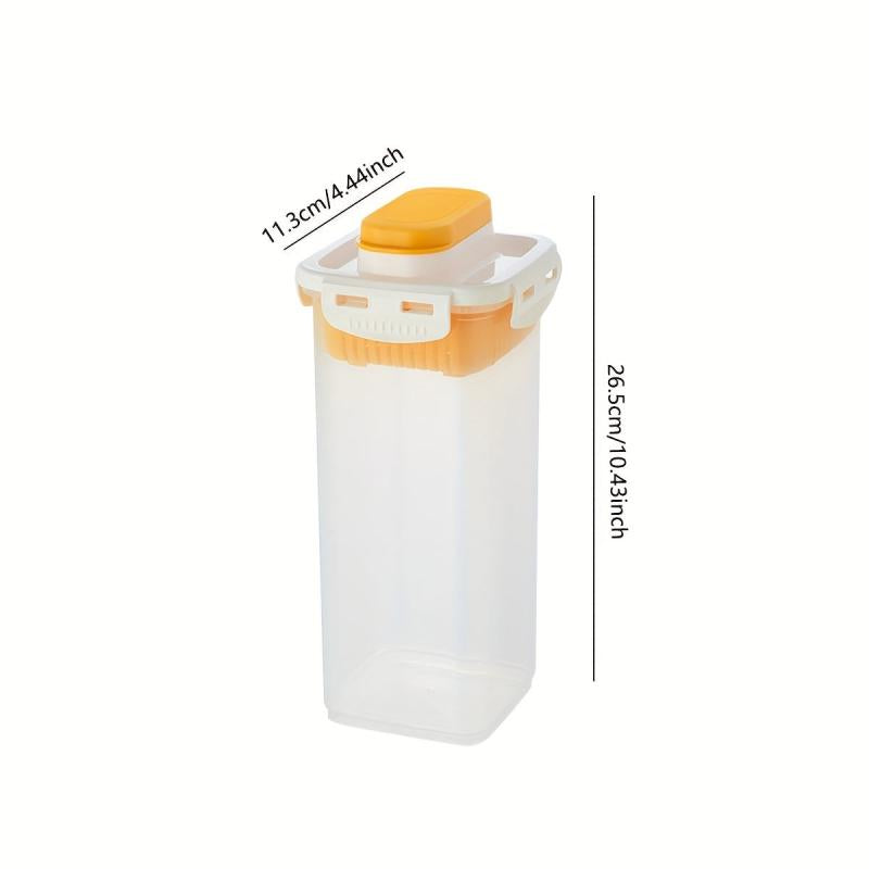 Plastic Square Storage Bottle With Lid - Kitchen Pantry Organization