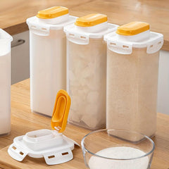 Plastic Square Storage Bottle With Lid - Kitchen Pantry Organization