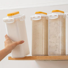 Plastic Square Storage Bottle With Lid - Kitchen Pantry Organization