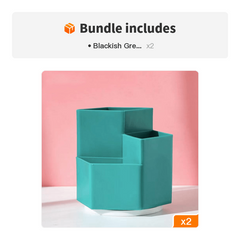 360 Degree Rotating Pen Holder with 3 Compartments for Desk Organization