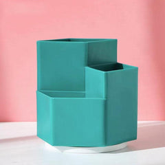 360 Degree Rotating Pen Holder with 3 Compartments for Desk Organization