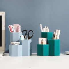 360 Degree Rotating Pen Holder with 3 Compartments for Desk Organization