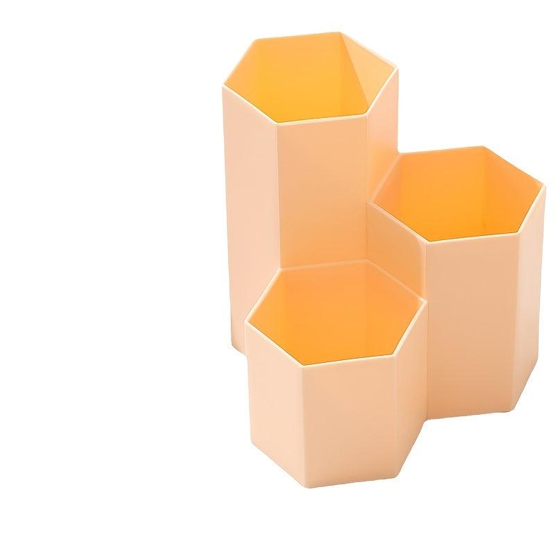 360 Degree Rotating Pen Holder with 3 Compartments for Desk Organization