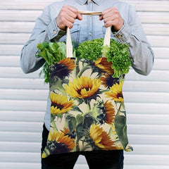 Sunflower Series 3 Printed Eco Tote Bag Reusable Canvas Shoulder Bag