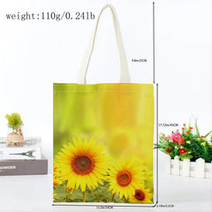 Sunflower Series 7 Printed Pattern Shopping Tote Bag Reusable Storage Bag
