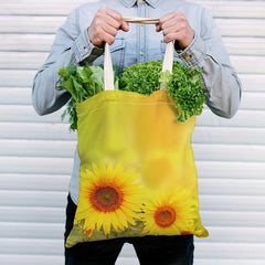 Sunflower Series 7 Printed Pattern Shopping Tote Bag Reusable Storage Bag