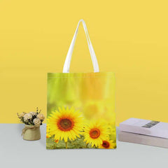 Sunflower Series 7 Printed Pattern Shopping Tote Bag Reusable Storage Bag