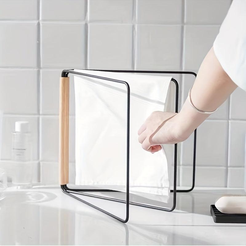Foldable Iron Cloth Rack Kitchen Bathroom Organizer