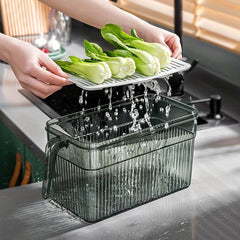 2pcs Food Refrigerator Crisper PET Plastic Large Capacity Storage Box