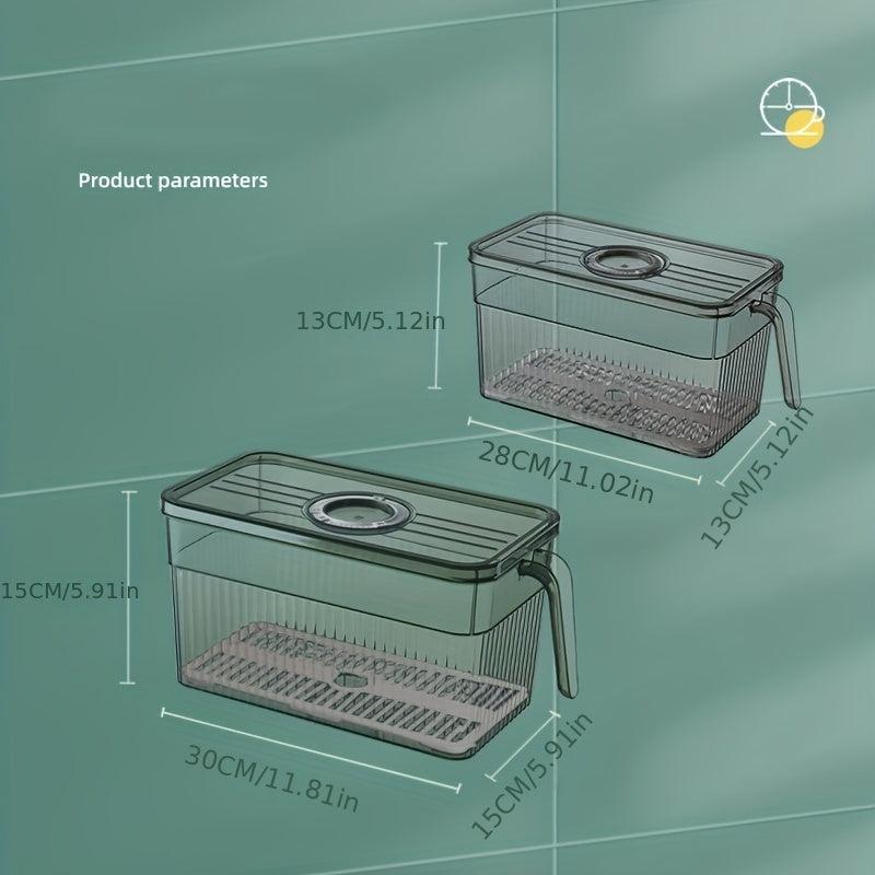 2pcs Food Refrigerator Crisper PET Plastic Large Capacity Storage Box