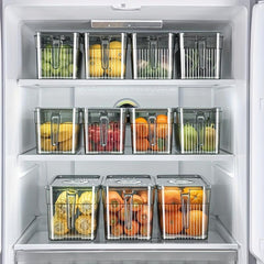 2pcs Food Refrigerator Crisper PET Plastic Large Capacity Storage Box