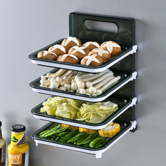 Space Saving Foldable Side Dish Tray for Kitchen Storage