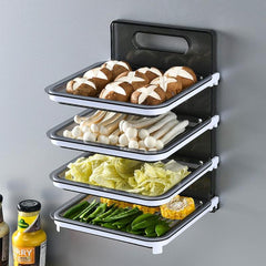 Space Saving Foldable Side Dish Tray for Kitchen Storage
