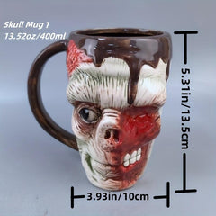 Halloween Skull Mug 13 oz Horror Face Coffee Cup