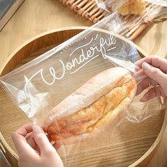 100pcs Transparent Self Sealing Bags for Baking Croissants Disposable Packaging