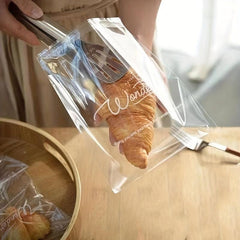 100pcs Transparent Self Sealing Bags for Baking Croissants Disposable Packaging