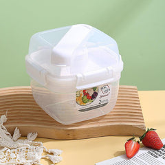 Double Layer Picnic Fruit Salad Box Portable Leakproof Lunch Container