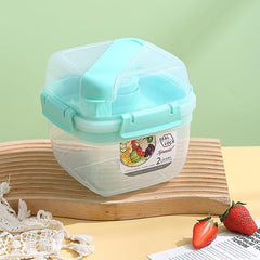 Double Layer Picnic Fruit Salad Box Portable Leakproof Lunch Container