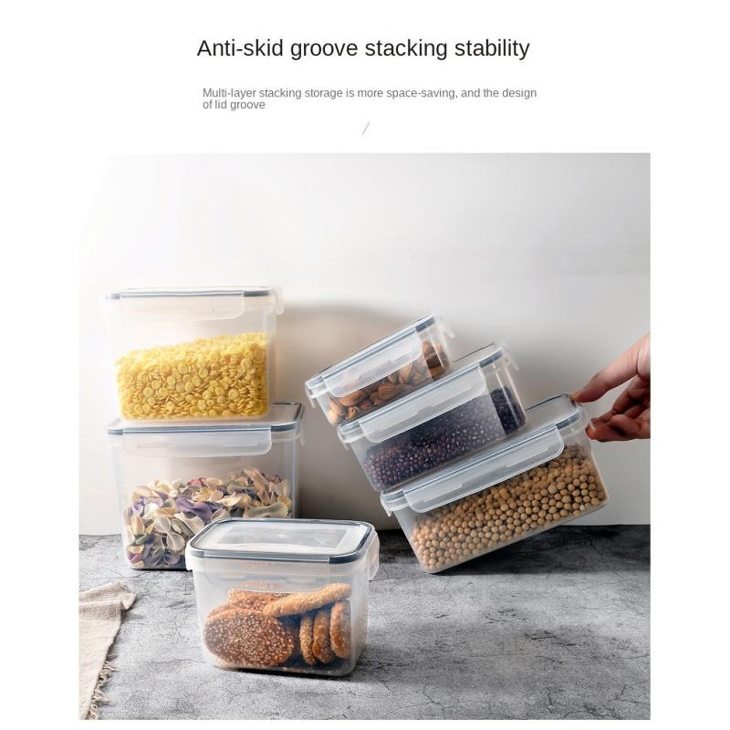 6pcs Kitchen Cereal Food Storage Jar Refrigerator Fresh keeping Sealed Jar