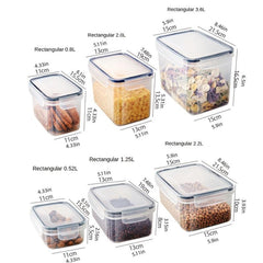 6pcs Kitchen Cereal Food Storage Jar Refrigerator Fresh keeping Sealed Jar