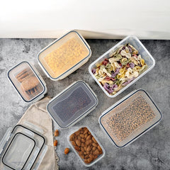 6pcs Kitchen Cereal Food Storage Jar Refrigerator Fresh keeping Sealed Jar