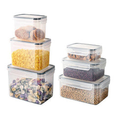 6pcs Kitchen Cereal Food Storage Jar Refrigerator Fresh keeping Sealed Jar
