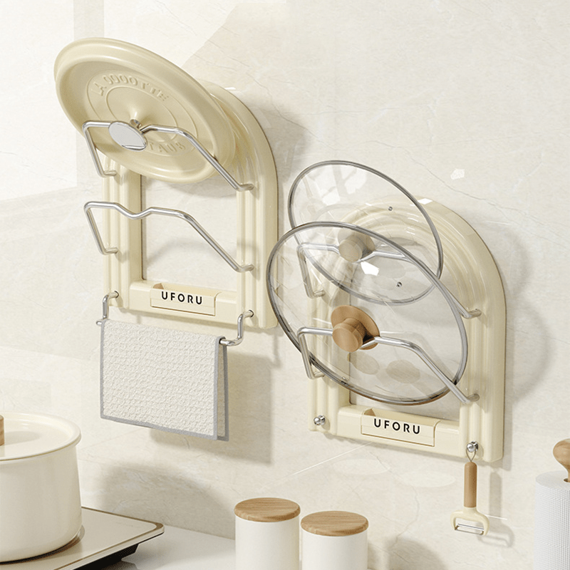 Hanging Pot Lid Rack With Hook Multifunctional Storage Rack
