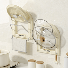 Hanging Pot Lid Rack With Hook Multifunctional Storage Rack