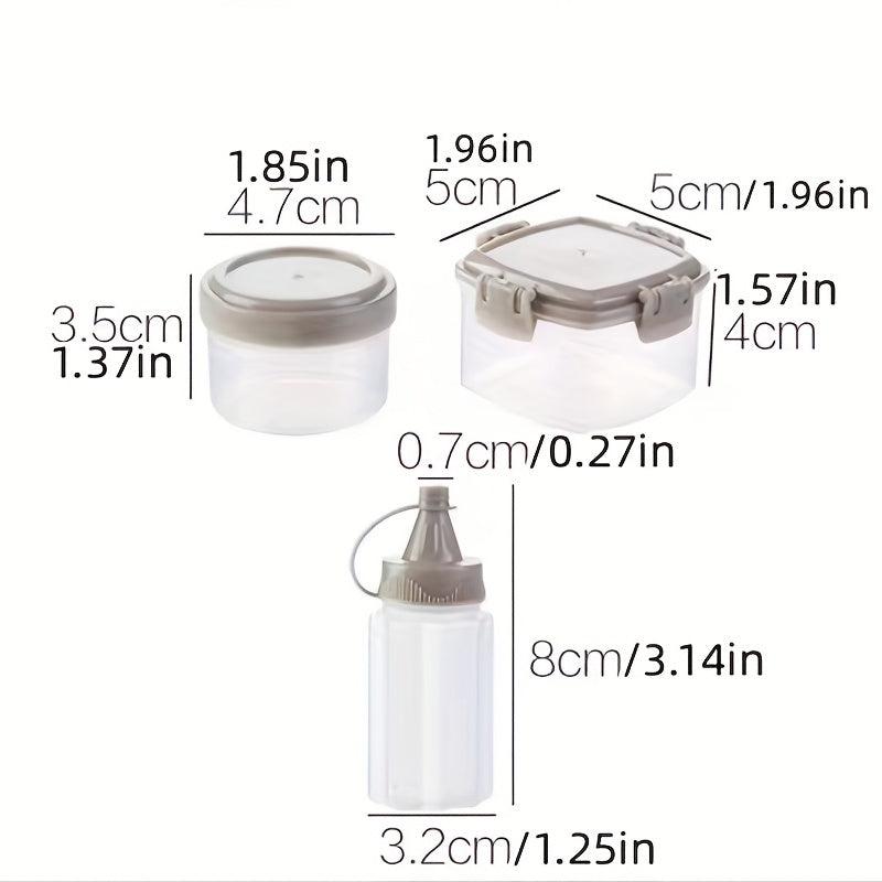 4Pcs Mini Sauce Seasoning Container Box Portable Bottle Transparent Scowizer