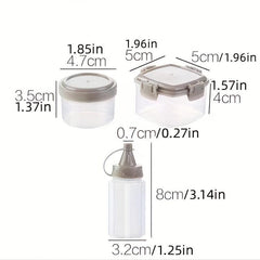 4Pcs Mini Sauce Seasoning Container Box Portable Bottle Transparent Scowizer