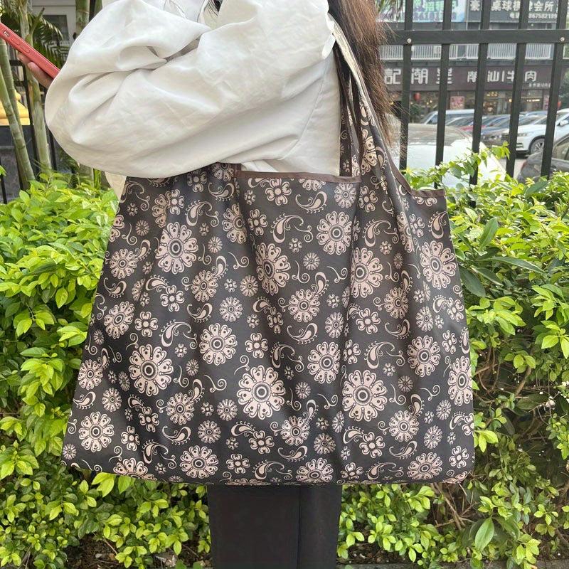 1pc Foldable Large Capacity Shopping Bag Reusable Grocery Bag