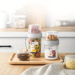 Portable Double Layer Food Preservation Jar Leak Proof Breakfast Cup