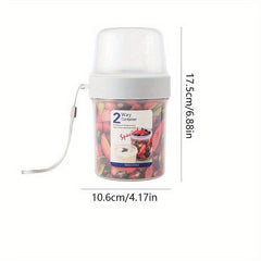 Portable Double Layer Food Preservation Jar Leak Proof Breakfast Cup