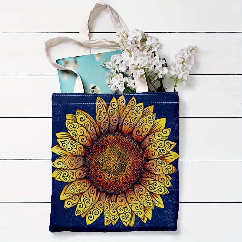 Sunflower Series Printed Eco Friendly Tote Bag Canvas Shoulder Bag