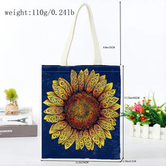 Sunflower Series Printed Eco Friendly Tote Bag Canvas Shoulder Bag
