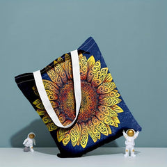 Sunflower Series Printed Eco Friendly Tote Bag Canvas Shoulder Bag