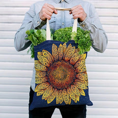 Sunflower Series Printed Eco Friendly Tote Bag Canvas Shoulder Bag